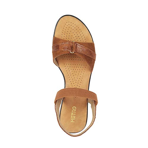 Image of Metro Women's Heeled Faux Leather Comfy Fashion Sandals