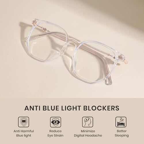 Image of Cyxus Retro Blue Light Glasses Men - Square TR90 Metal Blowline Frame Stylish Trendy for Computer Daily Work 8252