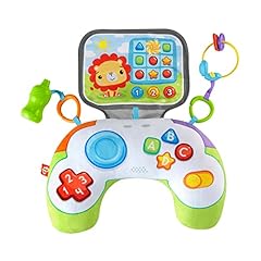 Fisher-Price HGB89 - Babys Controller Spielkissen "Gaming" zum Spielen in Bauchlage mit 2 Hänge-Spielzeugen, auch für unterwegs, Babyspielzeug für Neugeborene ab der Geburt
