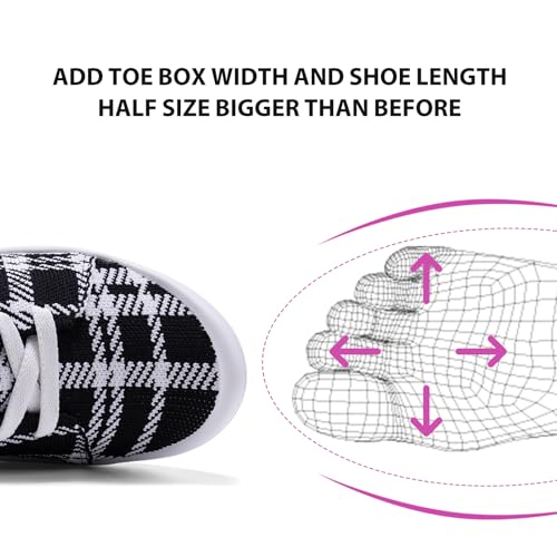 Image of Women's Barefoot Slip-On Sneakers, Slightly Roomy Toe Box, Arch Support Breathable Mesh Walking Loafers with No-Tie Elastic Laces, Non-Slip for All-Day Wear | Size Up Half Size for Wide Feet & High Instep