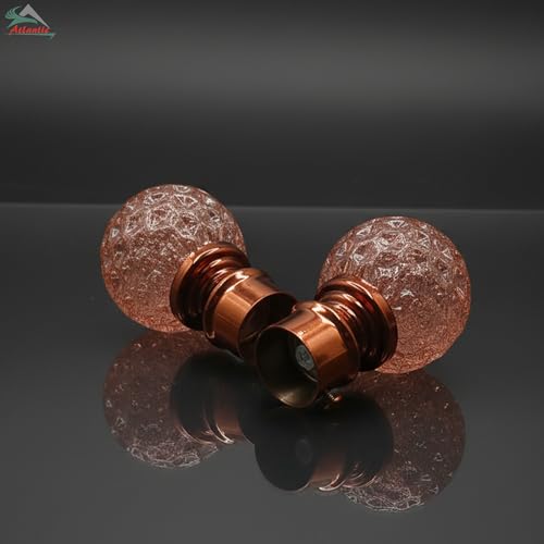 Image of Atlantic Curtain Rod Finials Set of 2, Decorative Textured Resin Globe Finials with Rose Gold Finish for Standard Drapery Rods