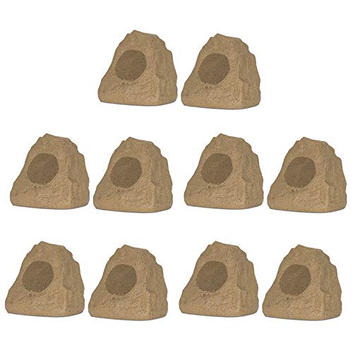 10R4S Outdoor Sandstone Rock 10 Speaker Set for Yard Patio Pool Spa
