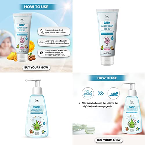 Image of TNW- The Natural Wash Baby Body Lotion & Baby Sunscreen SPF30 | for Nourished, Soft & Sun Protected Skin | Toxin Free Products