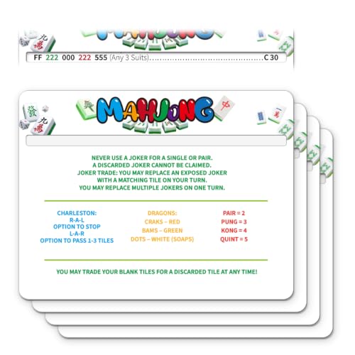 Image of Mahjong Line Finder, Rule Card Reader for Tile Combinations & Easy Tracking | High-contrast guide, less squinting and fewer misreads, smooth burr-free edges, scratch resistance, pocket-size portability