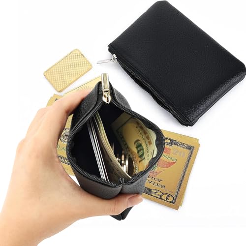 Stylish 2 Pack Vegan Leather Zipper Coin Purse | Compact Change Wallet for Men & Women | Versatile Mini Pouch for Coins & Cards - Image 5