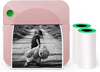 Mini Pocket Printer - Portable Thermal Printer for Label/Text/Memo/Receipt/Sticker/Photo Printers, 203 DPI, BT Inkless Gift Printing, Wireless Bluetooth Printer Compatible with iOS and Android,Pink