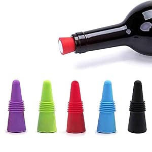 Integrity.1 Rode wijn stopper, 5 stuks siliconen wijnstopper, siliconen wijnflessluiting, herbruikbare silicone…