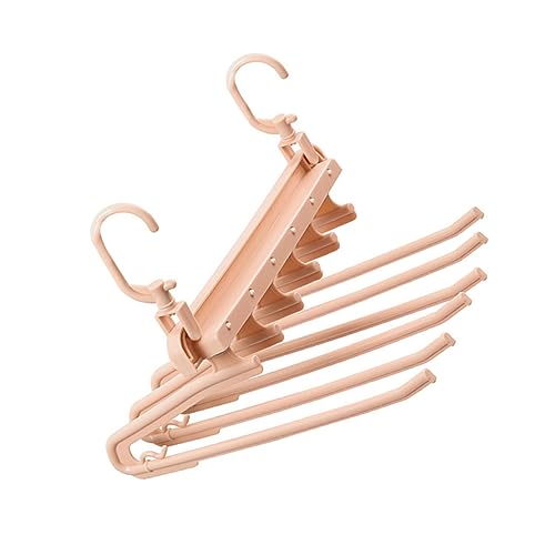 LABRIMP 1PC Foldable Multi Layer Pants Drying Rack Portable Clothes Hanger for Home Shop and Dorm Use Convenient Double Hook Suspension for Easy Pants Organization