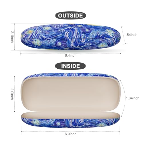 Image of Eyeglasses Case, Portable Hard Shell Protective Case for Glasses, Eyeglass Holder Box for Women with Cleaning Cloth