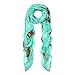 Premium Night Owl Print Fashion Scarf Wrap, Mint