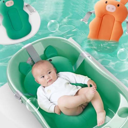 Image of Baby Bath Seat Support Net Soft Infant Bathing Seat Support Mat Suspension Shower Pad Adjustable Non-Slip Newborn Bathtub Sling Mat Baby Sink Bather Tub Shower Net Bathtub Sit Up Mesh 0-7 Month