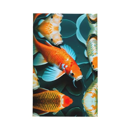 AKDODK Hd japanische Koi-Fisch-Druck, Waffel-Küchentücher, Lappen, ultraweich, saugfähig, schnell trocknende Handtücher, Küchen-Geschirrtücher AKDODK Hd japanische Koi-Fisch-Druck, Waffel-Küchentücher, Lappen, ultraweich, saugfähig, schnell trocknende Handtücher, Küchen-Geschirrtücher