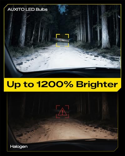 Image of AUXITO H11 LED Bulb H8 H9 H16 80000LM 6500K Cool White, EMC Protection, Plug-N-Play, Real 1:1 Halogen Size Fog Lights, Pack of 2