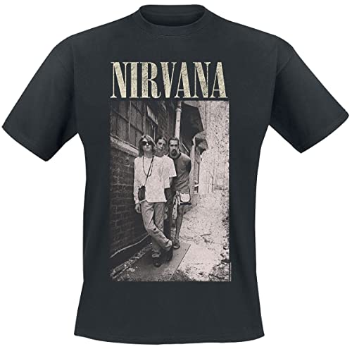 Nirvana Alleyway Hombre Camiseta Negro M, 100% algodón, Regular Cover