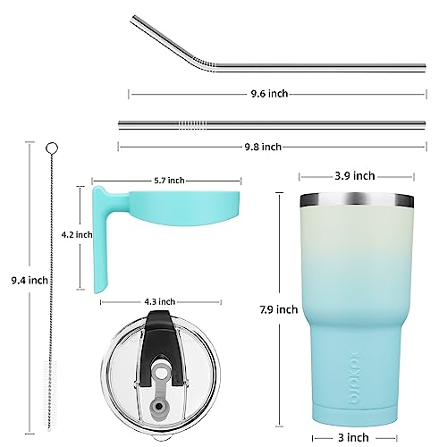 Image of BJPKPK 30 oz Tumbler with Handle & Straw, Insulated Stainless Steel Mug