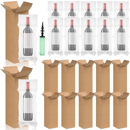 Kit d'expédition de vin MSYU avec boîte d'expédition bouteille et sac de protection gonflable