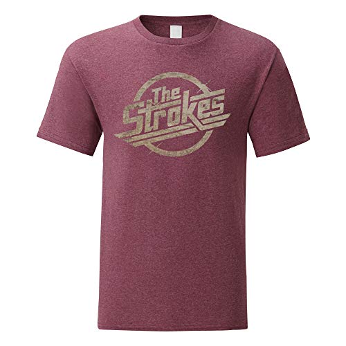 LaMAGLIERIA Camiseta Hombre The Strokes - Grunge Logo Camiseta 100% algodòn, L, Bordeaux