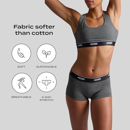 Image of Woxer Womens Boxer Briefs Underwear - Ultra Short Boyshorts Panties, Modal Fabric, Chafe-Free, Boxers for Sleep & Gym