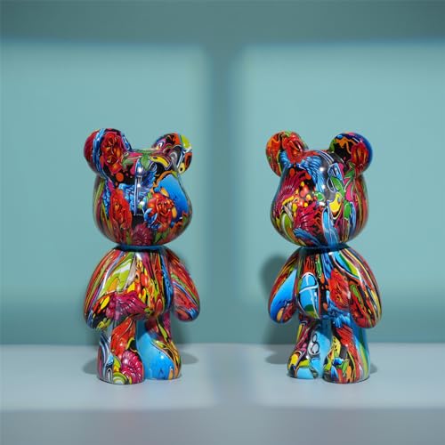 Estatua de oso decorativa de resina para interior miniatura 4