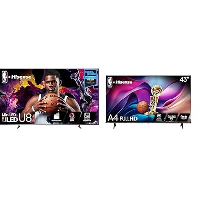 Bundle of Hisense 100-Inch Class U8 Series Mini-LED ULED 4K UHD Google Smart TV (100U8K) - QLED, + Hisense 43" Class A4 Series FHD Smart Fire TV