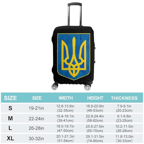 Coat of Arms of Ukraine Unisex Luggage Cover Washable Travel Suitcase Case Elastic Baggage Protective Covers L2
