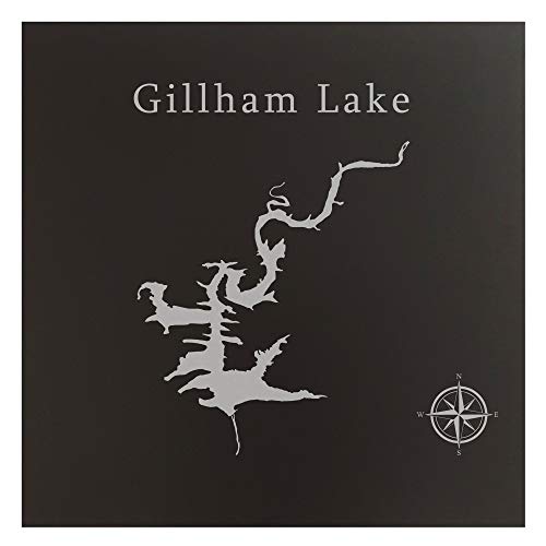 Gillham Lake Map 12x12" Black Metal Wall Art Office Decor