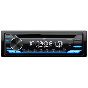 JVC KD-SR87BT Bluetooth CD Car Stereo with USB Port – AM/FM Radio, MP3 Player, High Contrast LCD, Detachable Face Plate – Single DIN – 13-Band EQ