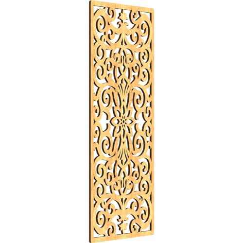 Image of Buel Decorative Pierced Fretwork Wood Wall Panels, 13 3 /8 inchW x 34 3 /8 inchH x 1 /4 inchT, Cherry