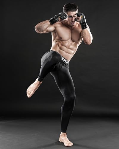 DRSKIN 3 or 2 Pack Men's Thermal Compression Pants Tights Fleece Lined Base Layers Underwear Sports Athletic Workout Winter 6