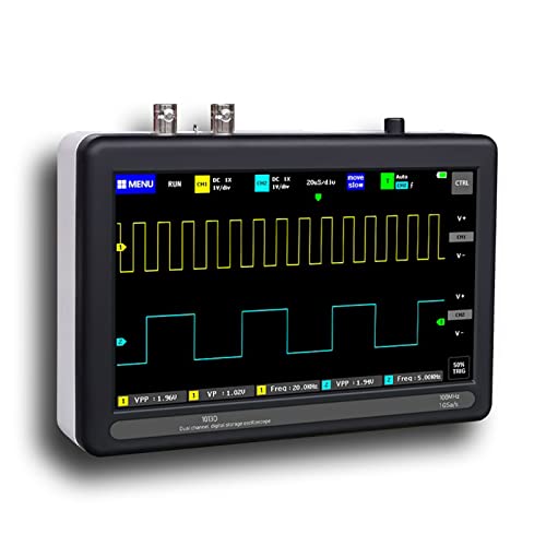 Jadeshay Oszilloskop, 2-Kanal-Oszilloskop 1013D Digitales Zweikanal-Touchpanel-Oszilloskop mit 100M Bandbreite 1GS Abtastrate