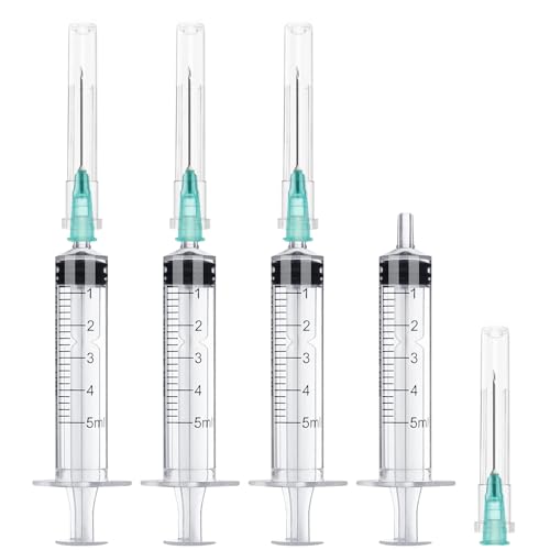 5ml Syring with Needle,21G 1.5 Inch Needle,25 Pack individually packaged