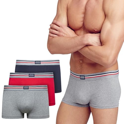 Jockey Cotton Stretch Short Trunk – Boxershorts Herren im 3er Pack, Unterhose mit mittlerer Leibhöhe, Unterwäsche aus Baumwolle und Elasthan, 3er Set in Grau-Melange, in Mehrfarbig Jockey Cotton Stretch Short Trunk – Boxershorts Herren im 3er Pack, Unterhose mit mittlerer Leibhöhe, Unterwäsche aus Baumwolle und Elasthan, 3er Set in Grau-Melange, in Mehrfarbig