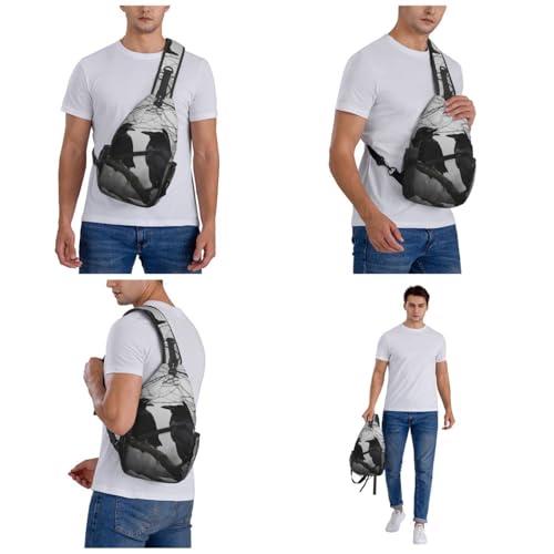 Bolso cruzado Crow Birds para hombre y mujer negro miniatura 7