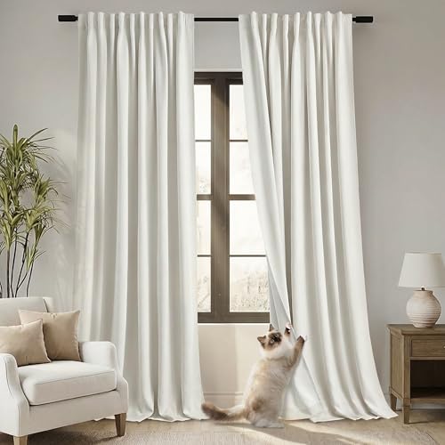 PANELSBURG Extra Wide Curtains 70 Inches Wide for Living Room, Black Out Large Window Linen Blackout Curtain Drapes for Bedroom Sliding Glass Door,70 Width by 90in Length,Cream by PANELSBURG - Used condition - US$30.93