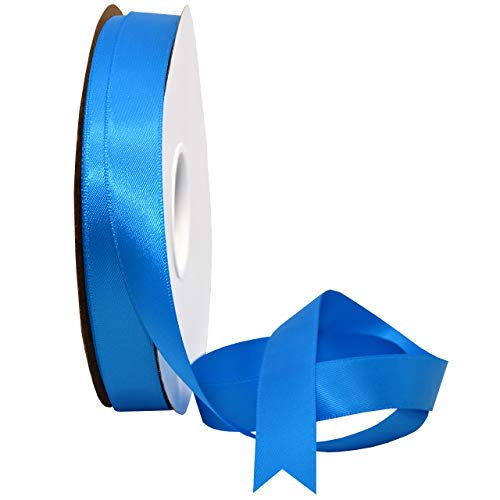 Image of Morex Ribbon 08816 /50-327 Double Face Satin Ribbon, 3 /8 inchx 50 Yd, Aegean Blue