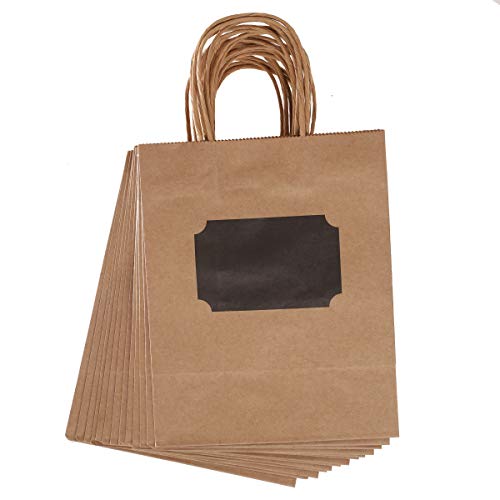 Darice Medium Gift Bag: Chalk Label, 8 x 10 inches, 13 Pieces, Brown