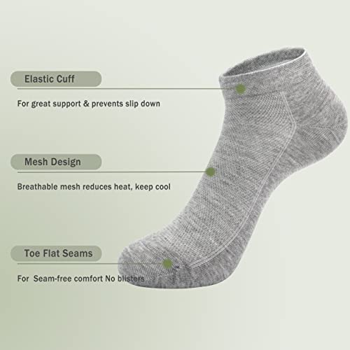 Image of SERISIMPLE Ultra-Thin Comfort Viscose Bamboo Mesh Ankle Socks for Women -Breathable Lightweight Low-Cut Socks 5 Pairs