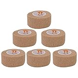 AMATHINGS 6 Stück selbsthaftende Bandage – selbstklebender Verband 2,5 cm breit und 4,5 m lang – Haftbandage für Finger, Hand, Zehen – Verband selbstklebend Tape Fingerpflaster Pflaster Rolle