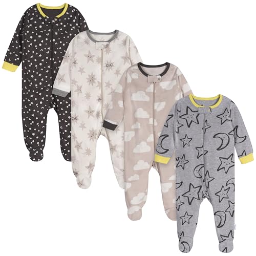 Onesies Brand Unisex Baby 4-pack Sleep 'N Play Footies, Up In The Sky, Newborn