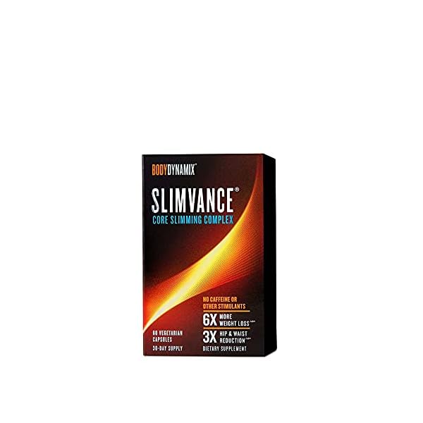 BodyDynamix Slimvance Core Slimming Complex Supplements | Supports Reduction in Body Fat and Increased Energy | Achieve Weight Loss Goals | Stimulant Free, Vegetarian Formula | 60 Capsules