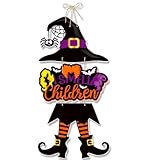 Halloween Decorations Witch Hanging Sign Front Door Hanger Wreath Decor Indoor Outdoor Yard Wall Decorations Witch Hat Door Sign for Halloween Party Farmhouse House Home Decor Supplies