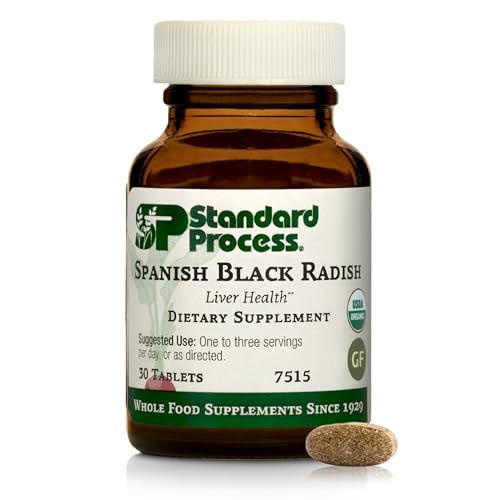 Standard Process Spanish Black Radish - Liver Health Dietary Supplement - Gallbladder Health & Digestion Cleanse Support - Gluten-Free, Non-Dairy & Non-Soy - 30 Tablets (30 Servings)