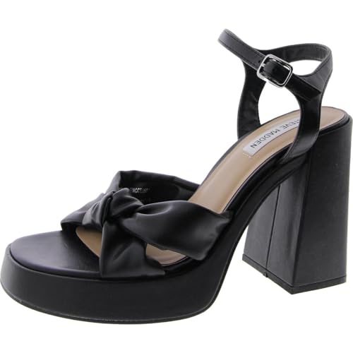 Steve Madden Womens Acceptance Faux Leather Ankle Strap Platform Heels