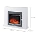 HOMCOM Chimenea Eléctrica 1800W-2000W con Mando a Distancia Llama Ajustable Termostato Temporizador...