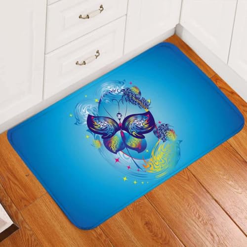 ���փ}�b�g �l�������ꂽ���̃h�A�}�b�g 50×80cm doormat Stylized Butterfly Door Mat