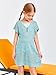 Haloumoning Girls Crochet Swim Beach Cover Up Kids Fashion Button Short Sleeve Swimsuits Cover Ups 5-14 Years Blue