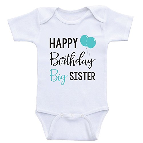 Image of Birthday Clothes for Babies Happy Birthday Big Sister Birthday Baby Onesie