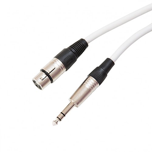 Cable hembra XLR a jack TRS 6.35mm balanceado de 1m blanco para audio 2