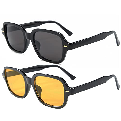 Osagama Retro Vintage Gafas De Sol Para Mujeres Hombres Moda Gafas De Sol Cuadradas De Moda Negro Color Amarillo Osagama Retro Vintage Gafas De Sol Para Mujeres Hombres Moda Gafas De Sol Cuadradas De Moda Negro Color Amarillo