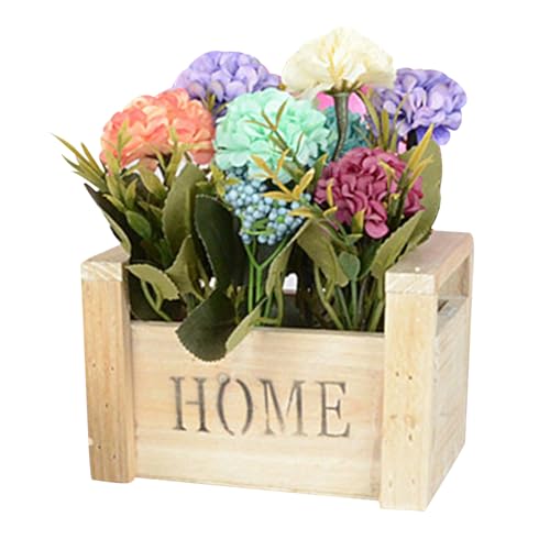 Maceta de madera, pequeña maceta de madera, caja de , decoración rústica para el hogar, restaurante